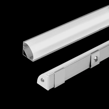 0,5 м/шт V-Образный Угловой Алюминиевый Профиль Для 5050 3528 С Молочно-Прозрачной крышкой LED Channel Cabinet Bar Strip Lights Cabinet Light