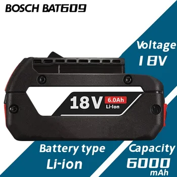 1-3PSC 18V Аккумулятор Для Bosch GBA 18V 6.0Ah Литиевый BAT609 BAT610G BAT618 BAT618G 17618-01 BAT619G BAT622 SKC181-202L + зарядное устройство