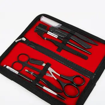 1 комплект Маникюрного набора, Функциональные ножницы, Кусачки для ногтей, Набор инструментов, Профессиональный безопасный набор для стрижки бровей