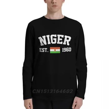 100% Хлопок, флаг Нигера с EST. Осенние футболки с длинным рукавом, мужская женская одежда унисекс, футболки LS, топы, тройники