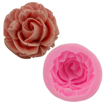 1ШТ 3D Цветущая роза Силиконовая форма для торта Цветочная форма для помадки Кекс Желе Конфеты Шоколадное украшение Формы для выпечки инструментов