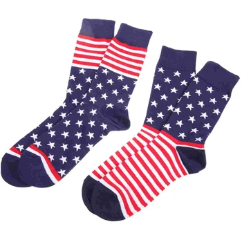 2 пары осенних и зимних носков, мужские носки с американскими флагами июля, хлопковые спортивные