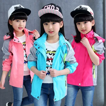 2023 Корейская Весенне-осенняя куртка для девочек-юниорок, Спортивная ветровка, куртка-кардиган, Свободный Повседневный топ, Спортивное пальто для девочек-юниорок