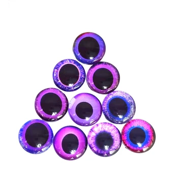 20шт Фиолетовые куклы Стеклянные глаза 8-20 мм, волнистые поделки своими руками, глаза для игрушечного динозавра, Глаз животного, аксессуары для кукол Time Gem