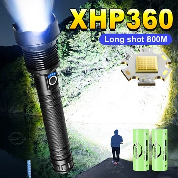 3800LM XHP360 Светодиодный Перезаряжаемый Фонарик 18650 USB Высокой Мощности Светодиодный Фонарик С Зумом IPX5 Тактический Фонарь Кемпинг Ручной Фонарь