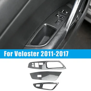 3шт для Hyundai Veloster 2011-2017 Кнопка Включения Стеклоподъемника из Углеродного Волокна, Отделка Крышки Панели Для Отделки интерьера