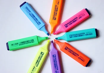 8-цветной маркер-хайлайтер, 10 ручек в коробке, кончик зубила 5 мм, высококачественный материал, разноцветные чернила, YGB00013