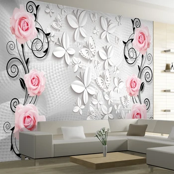 beibehang papel de parede 3d большая розовая фреска обои для фона стены телевизор диван бумажный рисунок из обоев Украшение дома