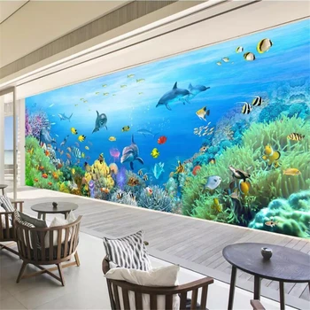 beibehang Пользовательские обои 3d фреска подводный мир фоновая стена гостиная спальня детская комната обои papel de parede
