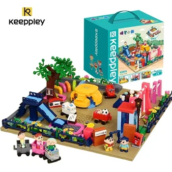 Keeppley Building Blocks New Crayon Shin-chan Park Строительные Блоки Spring Defense Team Модель Детской Игрушки Kawaii Подарок На День рождения