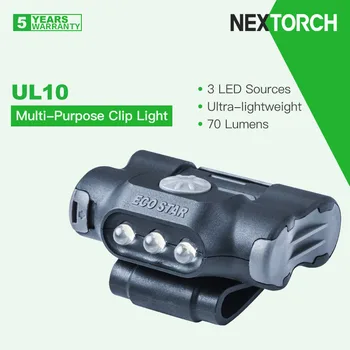 Nextorch UL10 3 светодиодных источника Света с универсальным зажимом / колпачком, регулируемым поворотом на 180º, легкий для кемпинга, пешего туризма, бега