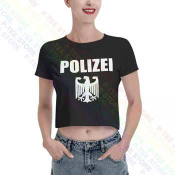 Polizei German Police Eagle Женский Укороченный Топ, футболка, Новая Модная Винтажная Удобная Женская рубашка