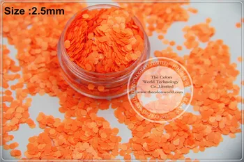 TCF504 Неоново-оранжевые цвета размером 2,5 мм, стойкие к растворителям блестки для нейл-арта, лака для ногтей или другого украшения своими руками