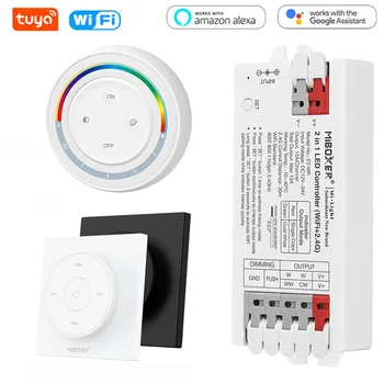 Tuya Wifi 2в1 3в1 светодиодный контроллер DC12V-24V 5050 CCT/RGB/RGBW/RGBCCT светодиодный Диммер 2.4G RF Пульт дистанционного управления Tuya Smart App Miboxer