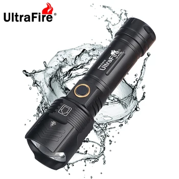 UltraFire P70D Светодиодный фонарик высокой мощности с USB зарядкой Аккумуляторный блок питания Масштабируемая лампа Ручной фонарь для кемпинга и охоты