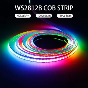 WS2812B RGBIC COB Светодиодная Лента WS2812 Высокой Плотности с индивидуальным адресом 60/100/160 светодиодов/м Smart Dream Color COB Led Light DC5V