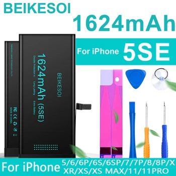 Аккумулятор BEIKESOI 0 Cycle для iPhone SE2 5 5S 5SE 6 6S 7 8 X XR XS 11 Pro Максимальной Оригинальной Емкости Bateria Sticker Бесплатный Инструмент