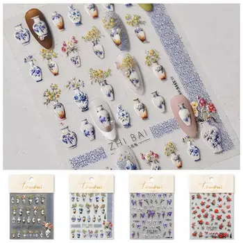 Аксессуары для ногтей Китайские Цветы Наклейки для ногтей Серия цветов Украшения для маникюра Цветы Украшения для ногтей Фиолетовая Глициния