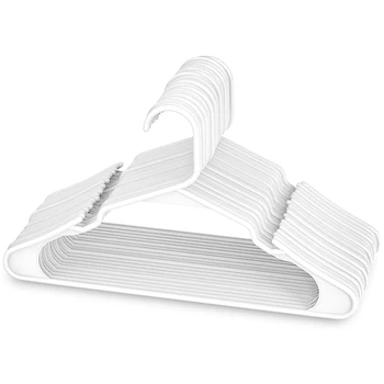 Белые пластиковые вешалки, пластиковые вешалки для одежды, идеально подходящие для повседневного стандартного использования, вешалки для одежды (белые, 20 шт.)