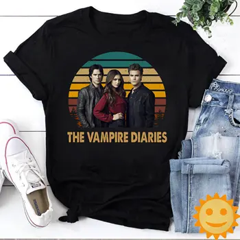 Винтажная футболка The Vampire Diaries Mystic Falls на Хэллоуин