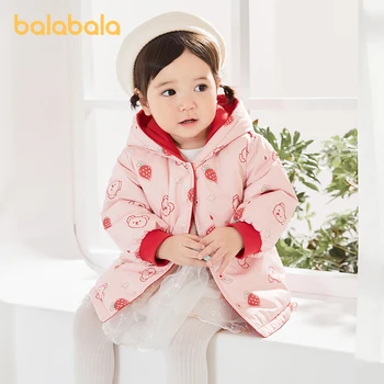 Детская куртка Balabala Унисекс с хлопковой подкладкой, зимняя утепленная двусторонняя куртка для поздравлений с Новым годом