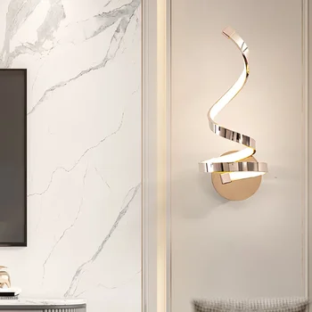 Дизайнерский современный Простой и легкий Роскошный алюминиевый светодиодный светильник специальной формы для дома, креативный светильник для прохода в спальню, гостиную, настенный светильник