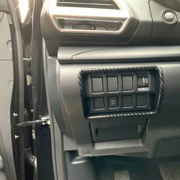 Для Subaru Forester SK 2018 2019 2020 Углеродное волокно Крышка переключателя Фар Отделка Декоративные Планки Наклейка Аксессуары для интерьера автомобиля