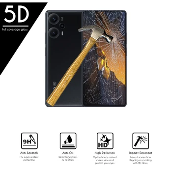 Для Xiaomi Little F5 (5G) 6,67 Полностью закаленное стекло 5D защитная пленка для защиты экрана прочной твердостью 9H