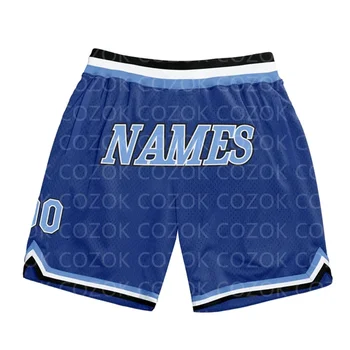 Изготовленные на заказ светло-голубые аутентичные баскетбольные шорты с 3D принтом, мужские шорты Your Name Mumber, Быстросохнущие пляжные шорты