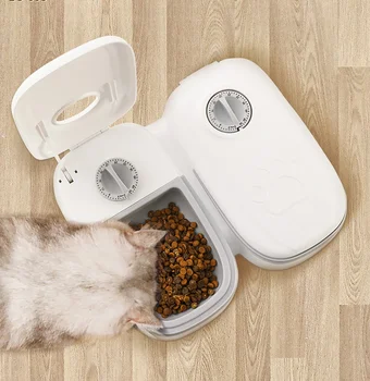 Интеллектуальная кормушка для домашних животных с автоматическим включением, Дозатор сухого и влажного корма, Защита от несанкционированного доступа, 2 приема пищи, 48-часовой таймер