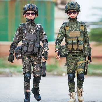 Камуфляжная одежда, детский костюм для мальчиков спецназа, осенне-зимняя одежда для сцены на Хэллоуин с длинными рукавами