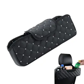 Кожаная сумка для хранения в автомобиле, Кожаный Многофункциональный органайзер для подвешивания в салоне автомобиля, коробка для подвешивания в салоне автомобиля, салфетка для телефона
