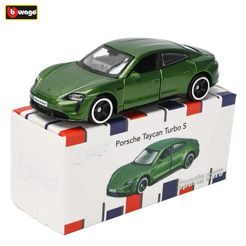 Коллекция моделей автомобилей Bburago Porsche Taycan Turbo S, детские Рождественские подарочные игрушки для мальчиков Ferrari LAMBORGHINI Benz Volkswagen