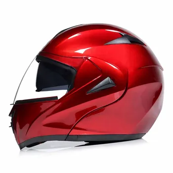 Красные откидные байкерские шлемы, износостойкий гоночный шлем, дышащий шлем для мотокросса, защита головы от падения, мотоциклы, снаряжение для защиты головы