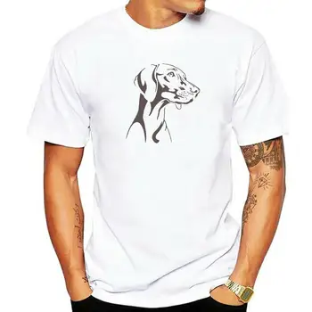 Лабрадор Ретривер, простая линия, мужская белая футболка с принтом собаки, Дышащая хлопчатобумажная ткань, Летние футболки с коротким рукавом