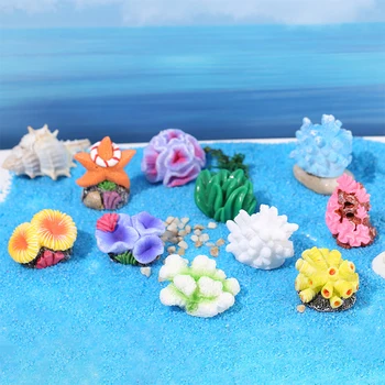 Мини-смола, имитирующая коралл, морские водоросли, украшение аквариума, Миниатюрное фигурное украшение для микроландшафта Сказочного сада