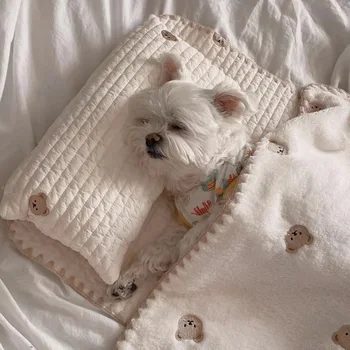 Моющийся Мягкий фланелевый утолщенный коврик для домашних животных, Мягкое одеяло, подстилка для домашних животных, подушка для собаки, кошки, Домашний коврик, сохраняющий тепло, покрывало для сна, одеяло