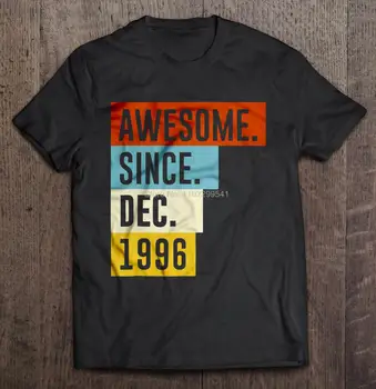 Мужская Забавная футболка, Модная футболка, Потрясающая С декабря 1996 года, Женская футболка, Мужские Хлопковые Футболки, Футболка Harajuku, Уличная одежда Оверсайз