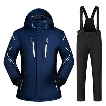 Мужские сноубордические костюмы, новые ветрозащитные водонепроницаемые теплые утепленные зимние брюки и куртка, комплект лыжной одежды, зимний лыжный комбинезон