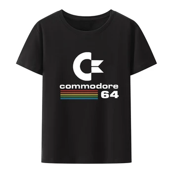 Мужские футболки Commodore 64 Футболка с принтом C64 SID Amiga в стиле ретро Уличная верхняя одежда с коротким рукавом