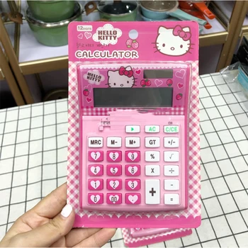 Мультфильм Kawaii Sanrio Hello Kitty, Новая солнечная энергия, работающая от специального калькулятора для студентов, Портативные прочные учебные принадлежности