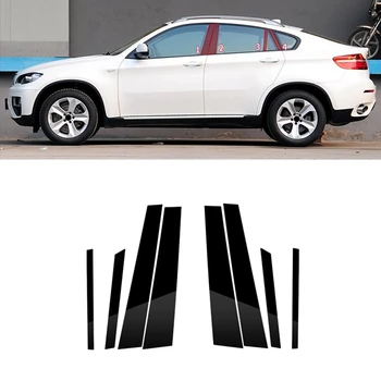 Наклейки для отделки стоек автомобиля, Отличительные знаки Со Стороны водителя и пассажира, Молдинг передней наружной двери для BMW-X6 E71 2009-2014 Аксессуары