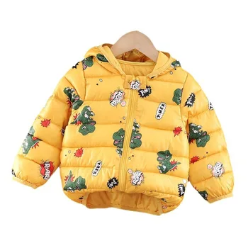 Новая зимняя одежда для маленьких девочек, детское пальто, утепленная теплая куртка с капюшоном для мальчиков, хлопковый костюм с героями мультфильмов для малышей, детская спортивная одежда