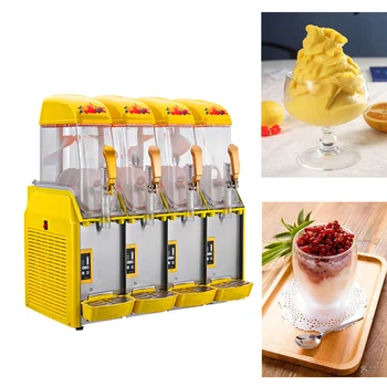 Новая машина для таяния снега с четырьмя банками, Крупнотоннажная коммерческая машина для приготовления замороженных напитков и смузи