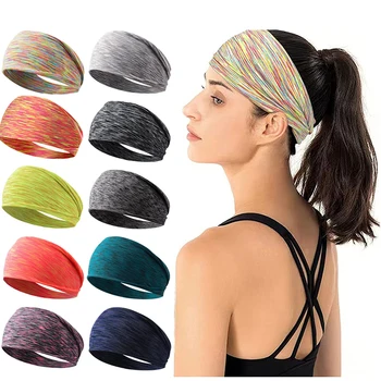 Новая эластичная повязка на голову для йоги, тенниса, бега, Спортивная повязка для женщин, мужчин, Спортивная повязка для волос, тюрбан, Спортивная повязка для спортзала на открытом воздухе