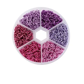 Новые 6 мм Алюминиевые Проволочные Открытые Прыжковые Кольца Смешанных Цветов Пластиковая Коробка DIY Аксессуары Для Украшения