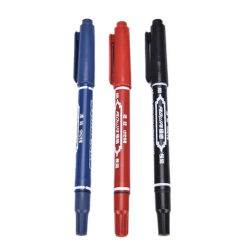 Новые быстросохнущие ручки 1ШТ 3 цвета, двойные наконечники, двухголовый крючок, линия, Перманентная краска, маркер для CD DVD-носителей. Диск