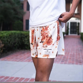 Новый бренд RYOKO RAIN Shorts Летние шорты из дышащей сетки для спортзала, быстросохнущие баскетбольные спортивные штаны с цветочным рисунком, базовые Короткие шорты
