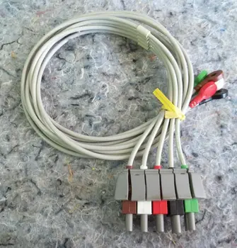 Оригинальный Новый кабель с 5 выводами для ЭКГ с 5 выводами для захвата M1625A, AAMI, отделения интенсивной терапии