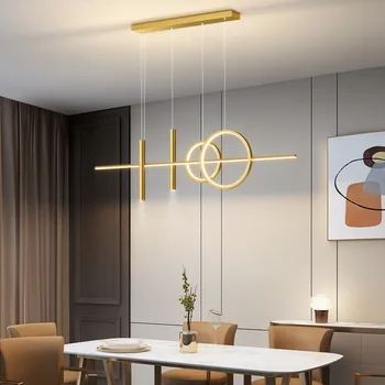 Освещение ресторана Скандинавские люстры Освещают роскошные минималистичные обеденные столы барной стойки Дизайнерское минималистичное полосатое освещение